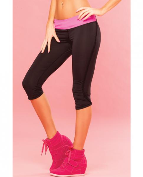 Pink Lipstick Sweat Fitness Pant Ruffle Fringe Side W/secret Pocket Black Lg Sex Toy Product