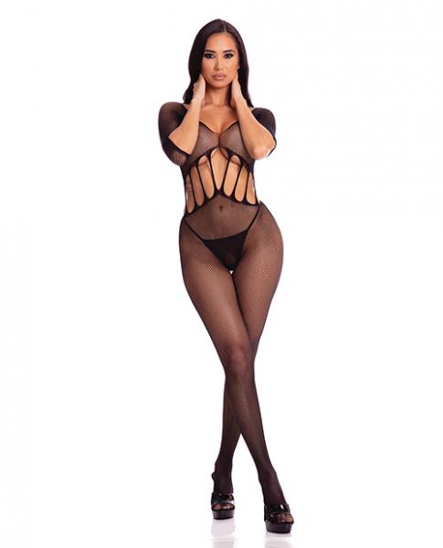 Pink Lipstick Amplify Crotchless Bodystocking Black O/s Sex Toy Product