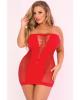 Pink Lipstick V-Plunge Seamless Mini Dress Red 1X/2X Sex Toy Product Image 1
