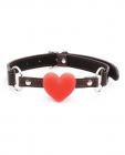 Plesur Heart Ball Gag W/red Hearts - Black Sex Toy Product