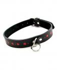 Plesur Pvc Collar W/hearts - Black/red Sex Toy Product