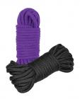 Plesur Cotton Shibari Bondage Rope 2 Pack - Black/purple Sex Toy Product
