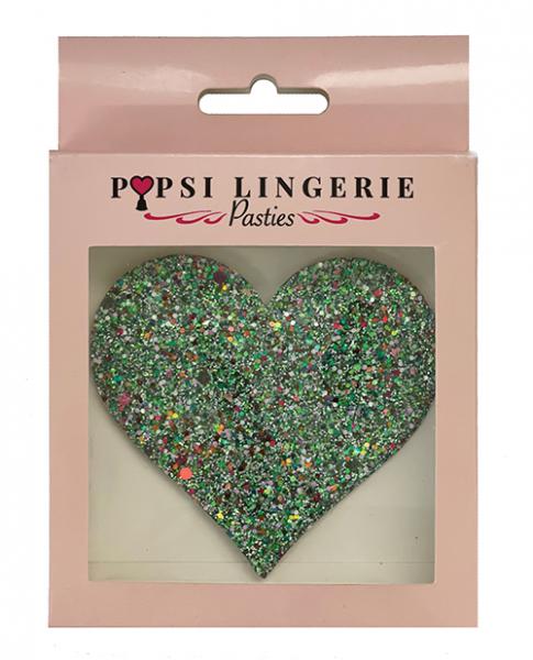 Glow In The Dark Glitter Heart Pasties - O/s Sex Toy Product