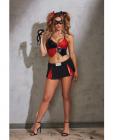 6 Piece Halter Top, Skirt, Masks & Hair Ribbons Black Red OS Sex Toy Product