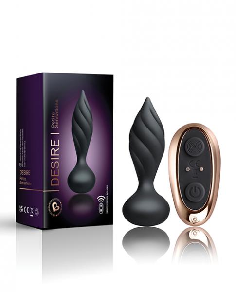 Rocks Off Petite Sensations Desire Plug W/remote - Black Sex Toy Product