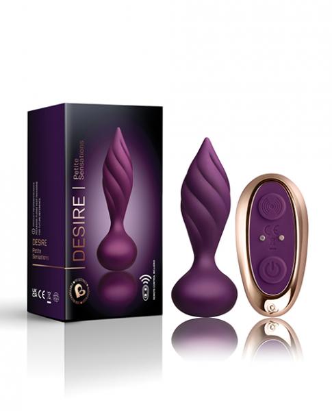 Rocks Off Petite Sensations Desire Plug W/remote - Purple Sex Toy Product