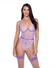 Butterfly Glow Embroidered Teddy Lavender/white Md Sex Toy Product