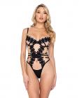 Ebony Rose Floral Guipure Lace Trim Teddy Black Lg Sex Toy Product