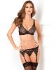 Rene Rofe Lux Lace Garter & Thong Set Black S/M Sex Toy Product Image 1