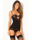Rough Romance Garter Chemise Black M/L Sex Toy Product