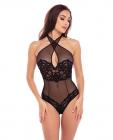 Rene Rofe Midnight Halter Teddy Black S/m Sex Toy Product