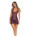 Rene Rofe Sneak Peak Chemise & G-string Purple M/l Sex Toy Product