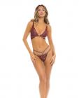 Rene Rofe Lurex Dreams Bra & Thong Burgundy S/m Sex Toy Product