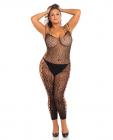 Rene Rofe Animal Crotchless Bodystocking Black 1x/2x Sex Toy Product