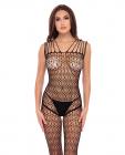 Rene Rofe Neo Geo Crotchless Bodystocking Black O/s Sex Toy Product