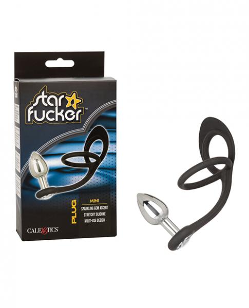 Star F*cker Mini Gem Plug W/silicone Enhancer - Black Sex Toy Product