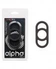 Alpha Liquid Silicone Commander Cock Ring - Black Sex Toy Product