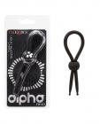 Alpha Liquid Silicone Lasso Cock Ring - Black Sex Toy Product