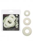 Alpha Liquid Silicone Glow In The Dark Cock Ring - Set Of 3 Sex Toy Product