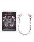 Nipple Play Crystal Chain Nipple Clamps - Pink Sex Toy Product