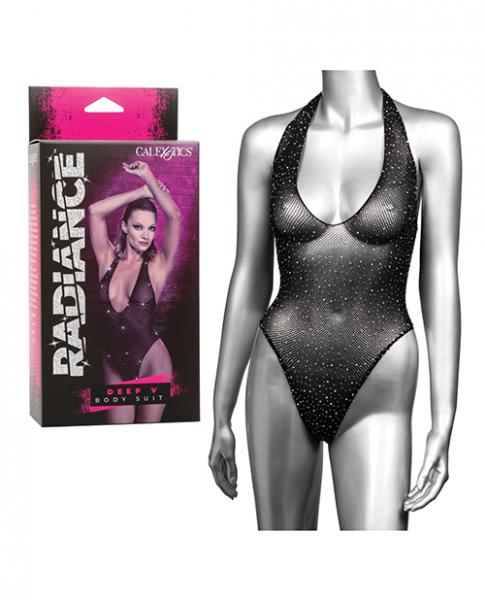 Radiance Deep V Body Suit - Black O/s Sex Toy Product