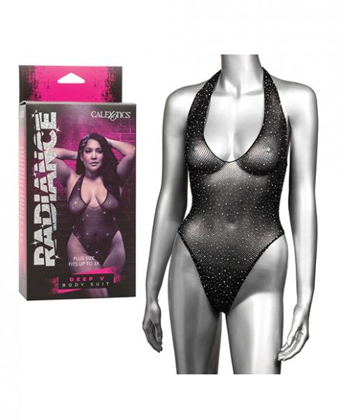 Radiance Deep V Body Suit - Black Qn Sex Toy Product