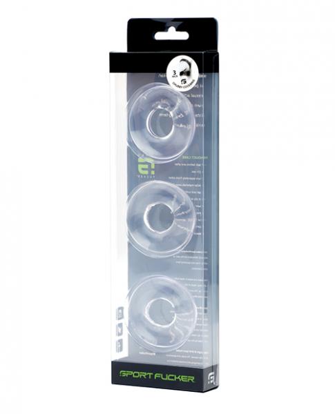Sport F*cker Chubby Cockring Pack Of 3 - Clear Sex Toy Product
