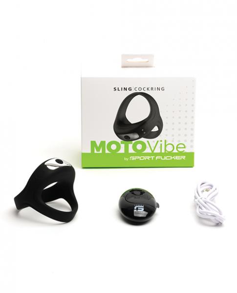 Sport F*cker Motovibe Sling Cockring W/remote - Black Sex Toy Product
