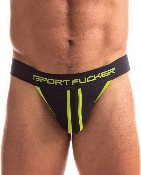 Sport F*cker Jersey Jock - L Black/green Sex Toy Product