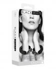 Shots Ouch Black & White Beginner's Furry Hand Cuffs - Black Sex Toy Product