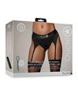 Shots Ouch Vibrating Strap On Thong W/adjustable Garters - Black M/l Sex Toy Product
