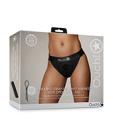 Shots Ouch Vibrating Strap On Panty Harness W/open Back - Black M/l Sex Toy Product