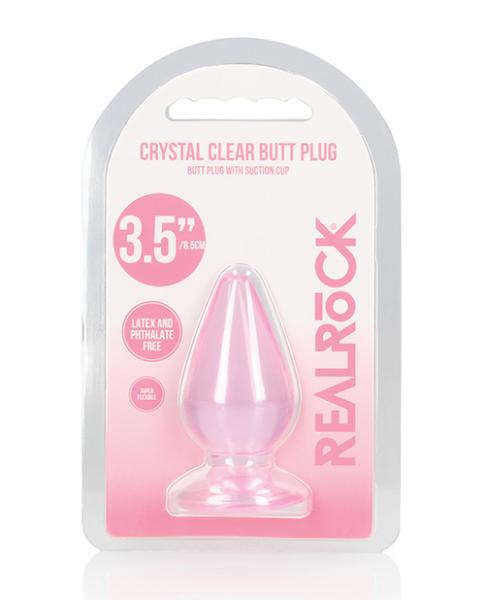 Shots Realrock Crystal Clear 3.5" Anal Plug - Pink Sex Toy Product