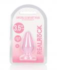 Shots Realrock Crystal Clear 3.5" Anal Plug - Pink Sex Toy Product