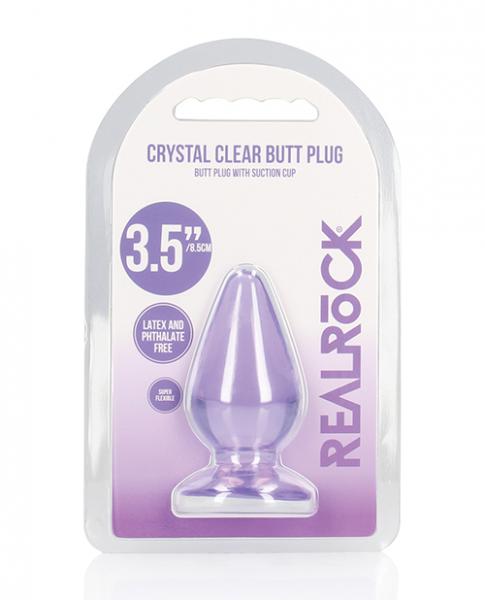 Shots Realrock Crystal Clear 3.5" Anal Plug - Purple Sex Toy Product
