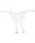 Scalloped Embroidery Crotchless Panty White O/S Sex Toy Product