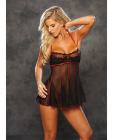Valentines Sheer Babydoll W/embroidered Hearts Black/red Lg Sex Toy Product