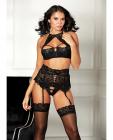 Collared Lace Bra & Thong (goes W/ Style Soh31488) Black 38 Sex Toy Product