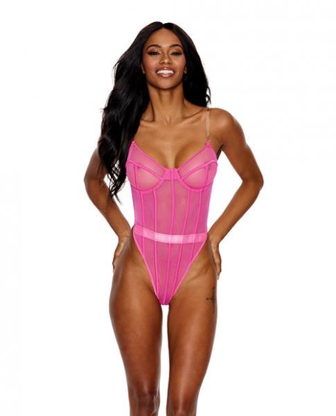 Mesh Underwire Teddy Hot Pink Lg Sex Toy Product