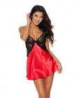 Lace & Satin Chemise Red/black Lg Sex Toy Product