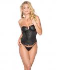 Pleather Corset Zip Up Front Black 2X Sex Toy Product