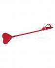 Spartacus Pu Riding Crop W/plush Heart Shape Tip - Red Sex Toy Product