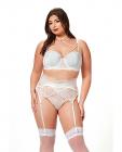 Lace & Pearl Bra, Garter Belt & Thong White 3x/4x Sex Toy Product