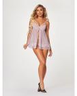 Sheer Mesh & Lace Demi Cup Babydoll & Thong Lavender Xl Sex Toy Product