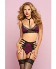 Galloon Lace & Microfiber Bra W/adjustable Straps & High Waisted Panty Wine O/s Sex Toy Product