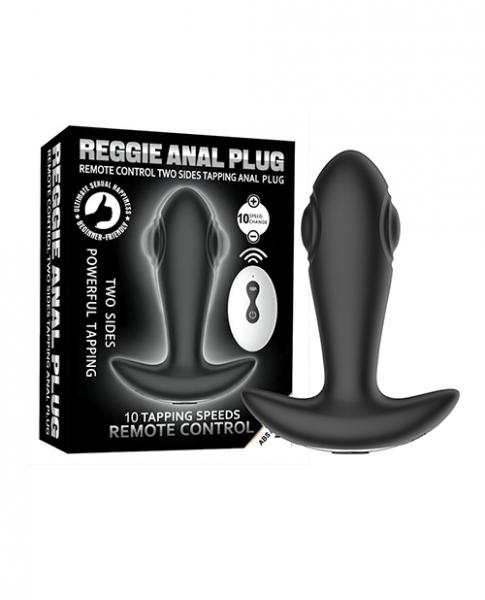 Reggie Tapping Anal Plug - Black Sex Toy Product