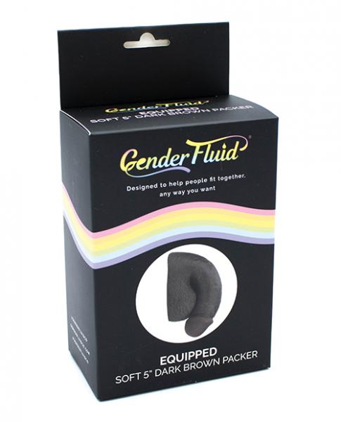 Gender Fluid 5" Equipped Soft Packer - Dark Brown Sex Toy Product