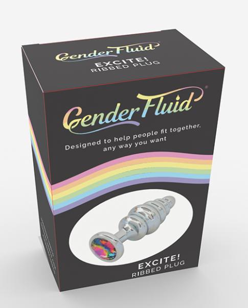 Gender Fluid Excite! Ribbed Plug - Silver Sex Toy Product