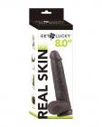 Get Lucky 8.0" Real Skin Series - Dark Brown Sex Toy Product