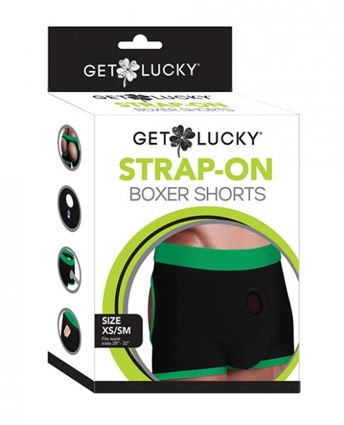 Get Lucky Strap On Boxers - Xs-s Black/green Sex Toy Product